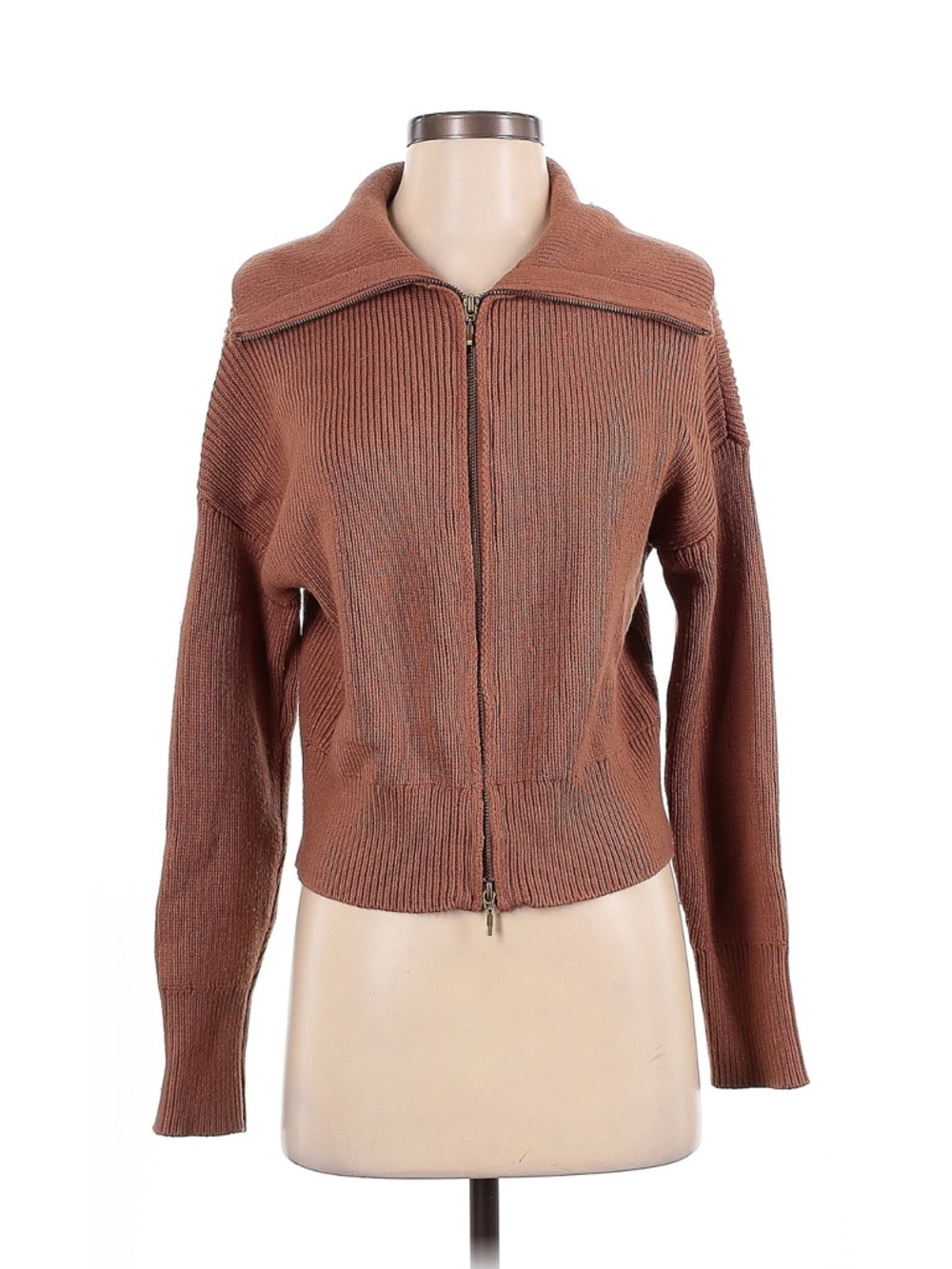 Abercrombie & Fitch Women's Zippered Cardigan in Brown